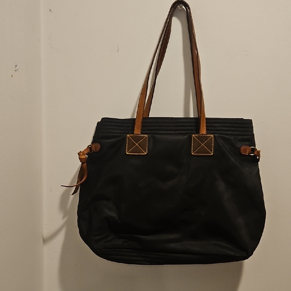 Dooney & Bourke Black and Tan Shoulder Bag - Picture 2 of 9